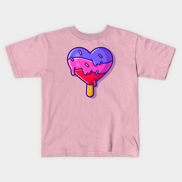 Popsicle Ice Cream Love Cartoon Kids T-Shirt by Catalyst Labs